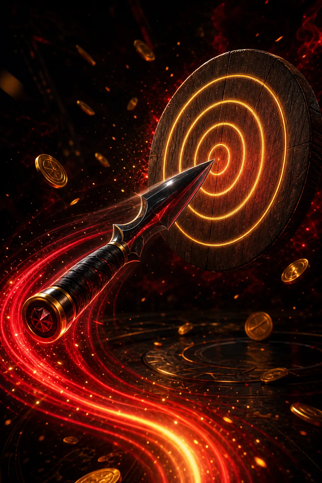 Knife Drop screenshot - knife on target board with multiplier x3.24 and cash-out button