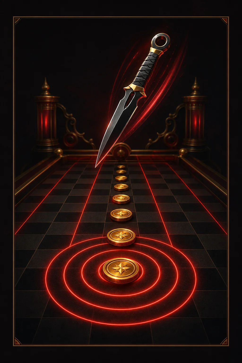 Knife Drop strategy diagram with cashout multiplier x1.5 to x2.5